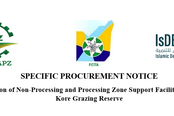 SPECIFIC PROCUREMENT NOTICE : Construction of Non-Processing and Processing Zone Support Facilities at Paikon-Kore Grazing Reserve